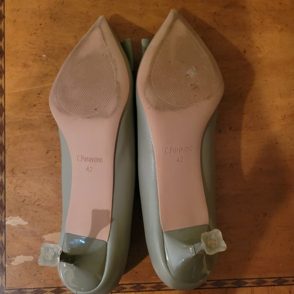 Vizzano Light Gray Pointed Flats with Gold Buckle - Picture 10 of 11